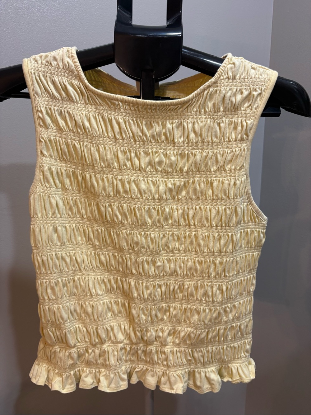a new day Smocked Ruffle Tank - Pale Yellow